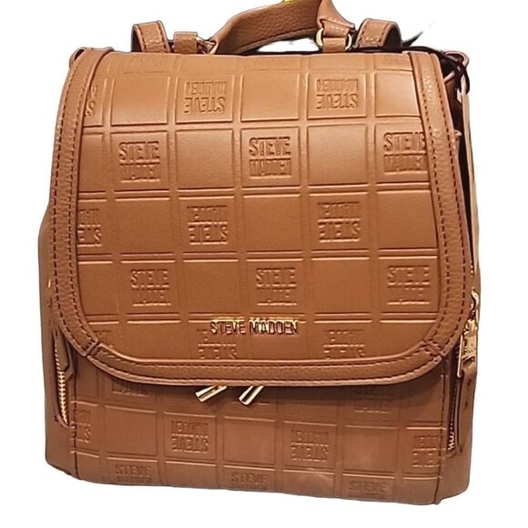 Steve Madden BFrankie Block Logo Backpack- Brown main image 9